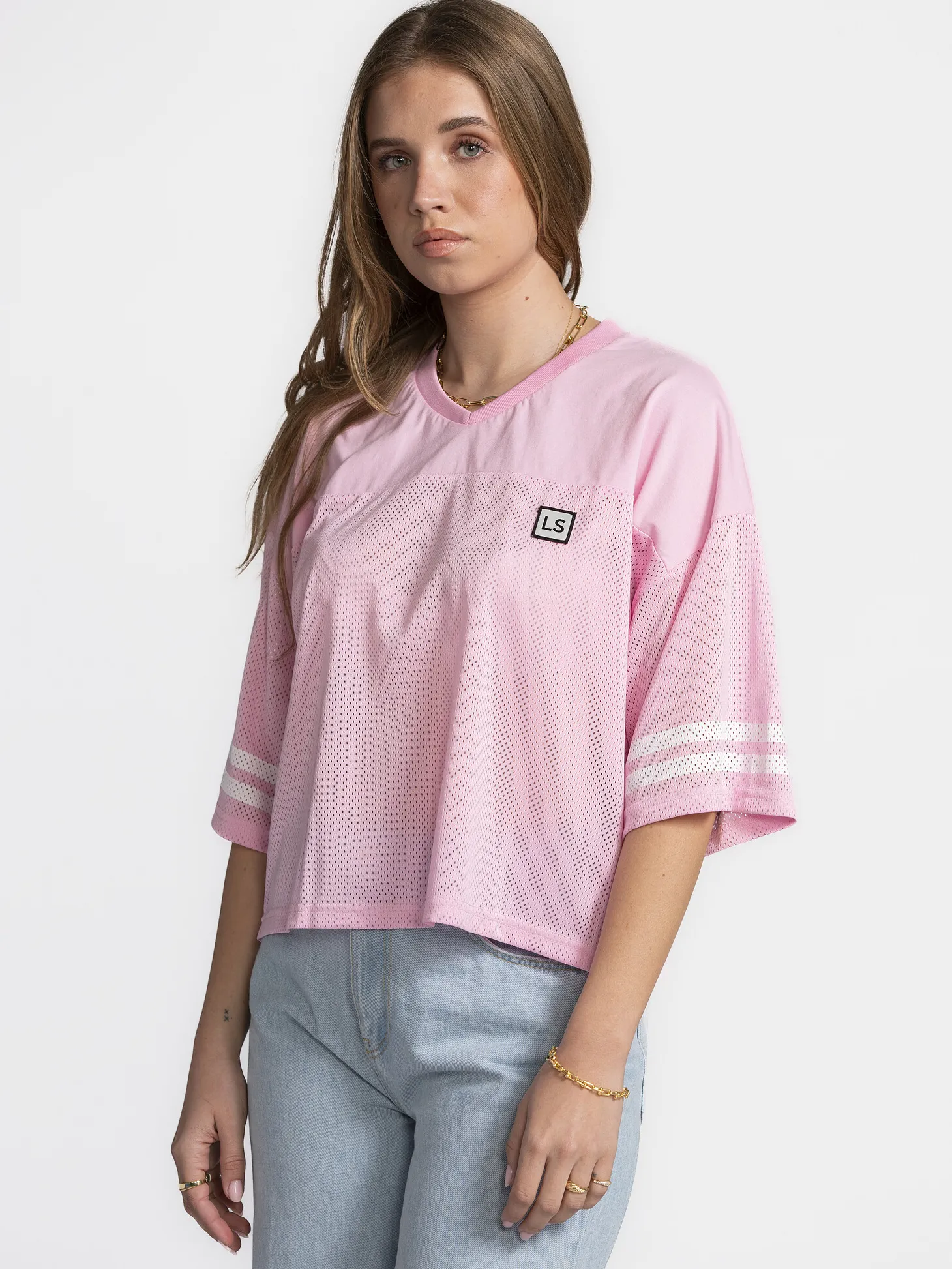 Les Soeurs Mesh T-Shirt Grace Pink Best