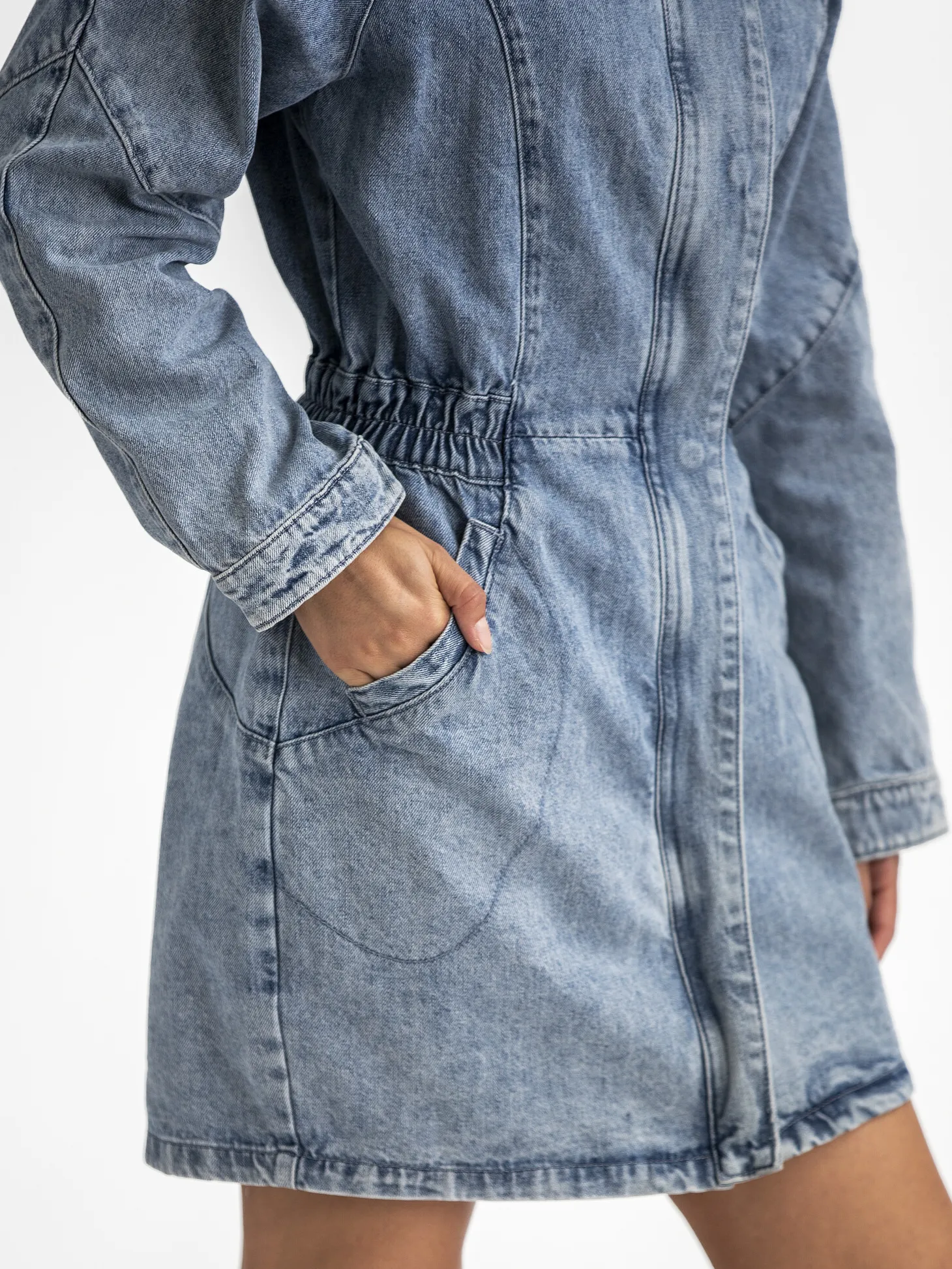 Sofie Schnoor Mini denimjurk met kraag Light+Denim+Blue Sale