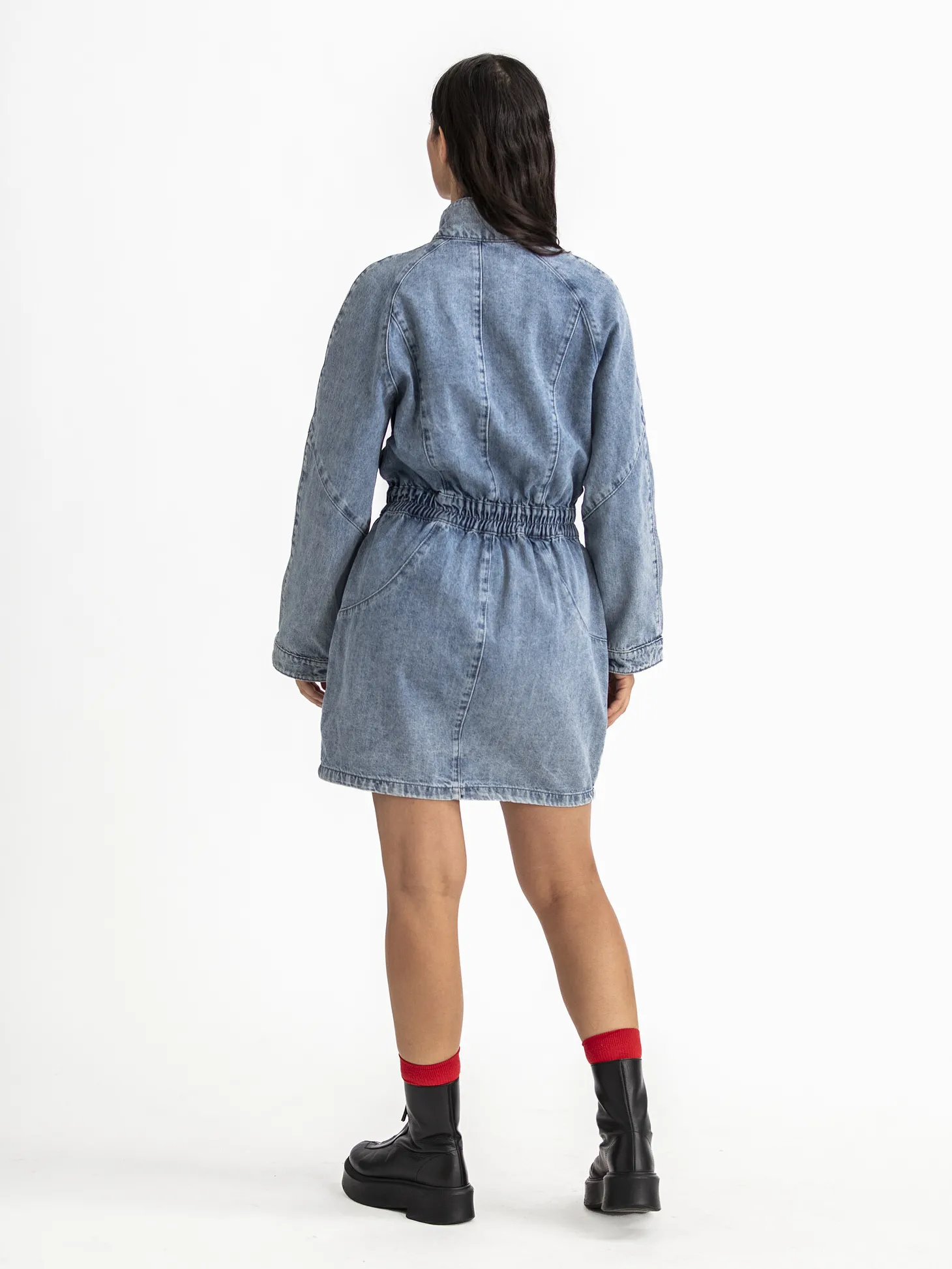 Sofie Schnoor Mini denimjurk met kraag Light+Denim+Blue Sale