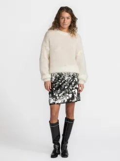 Selected Minirok met pailletten Tana Silver Hot