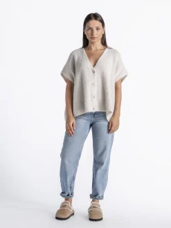 Le Marais Mouwloos gebreid vest Live Beige Fashion