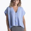 Le Marais Mouwloos gebreid vest Live Light+Blue Fashion