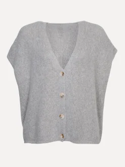 Le Marais Mouwloos gebreid vest Live Grey+Melange Online