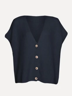 Le Marais Mouwloos gebreid vest Live Navy Outlet
