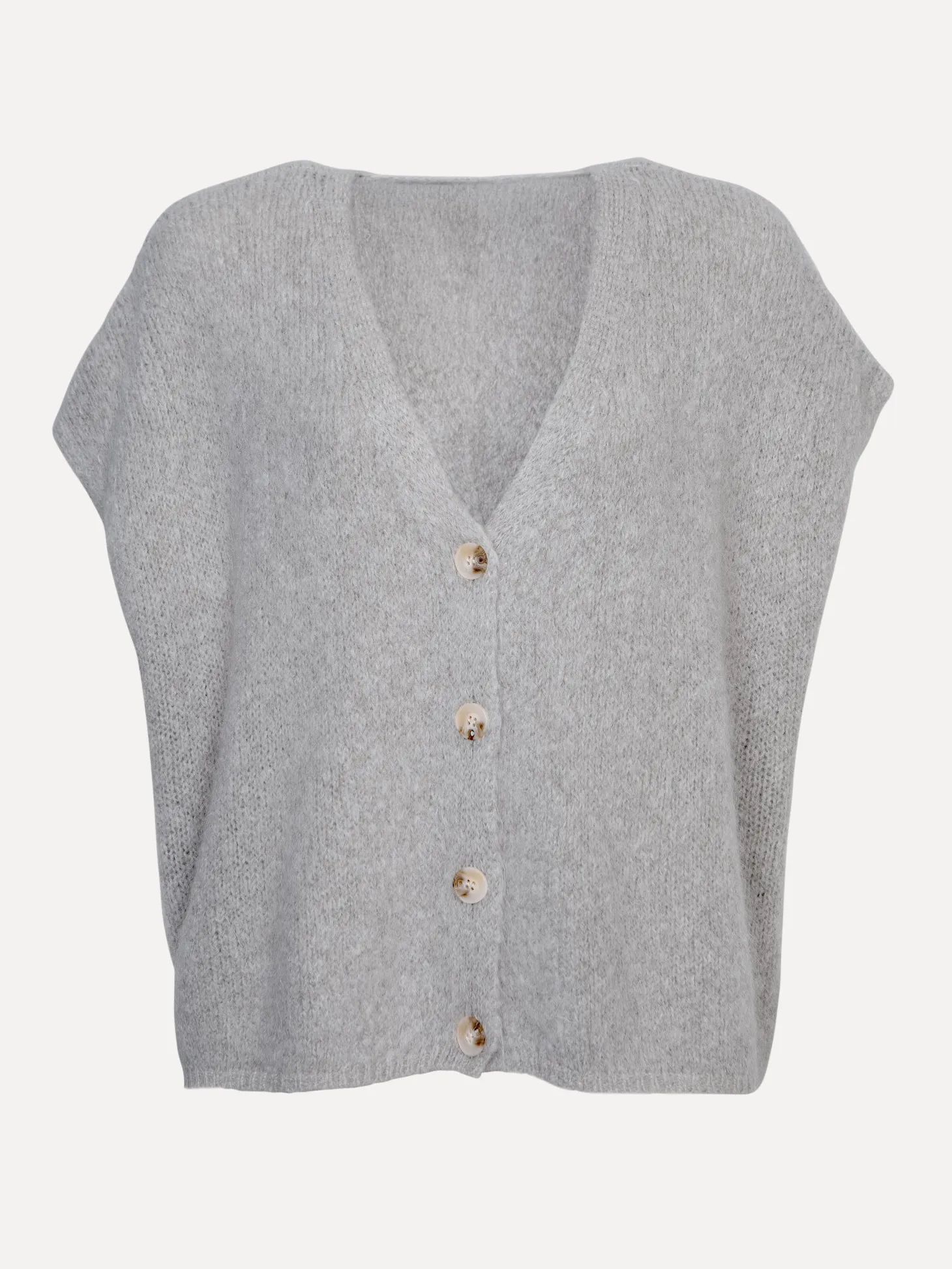 Le Marais Mouwloos gebreid vest Live Grey+Melange Online