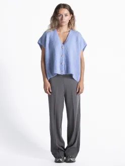 Le Marais Mouwloos gebreid vest Live Grey+Melange Online