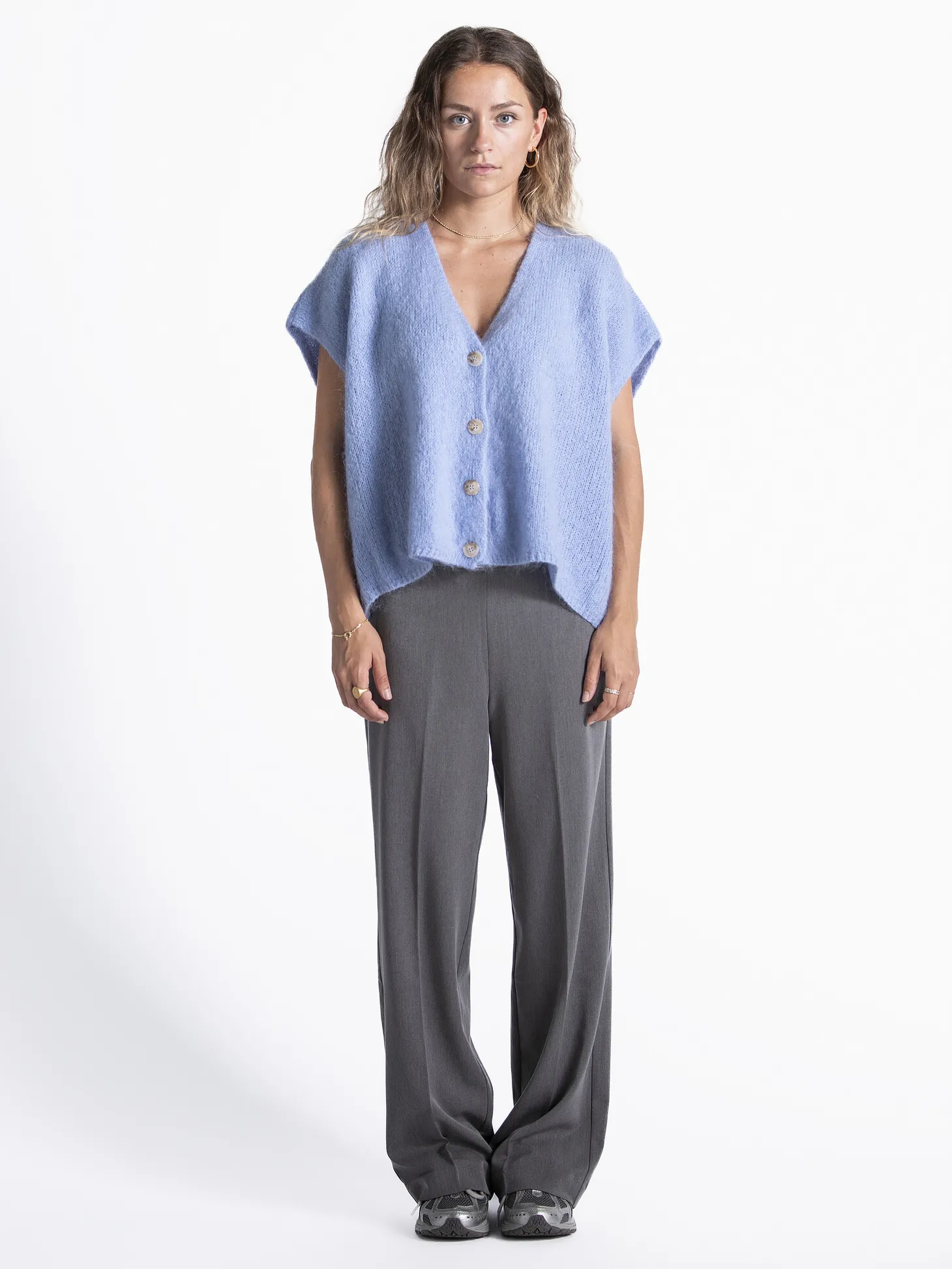 Le Marais Mouwloos gebreid vest Live Grey+Melange Online
