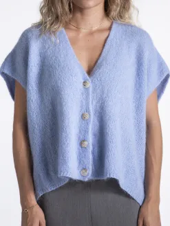 Le Marais Mouwloos gebreid vest Live Grey+Melange Online