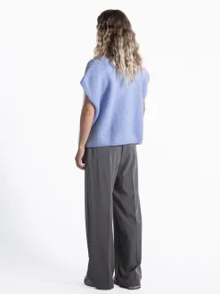 Le Marais Mouwloos gebreid vest Live Grey+Melange Online