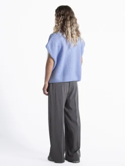 Le Marais Mouwloos gebreid vest Live Light+Blue Fashion
