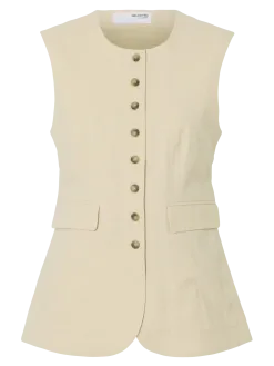 Selected Mouwloos gilet Iluna Sandshell Hot