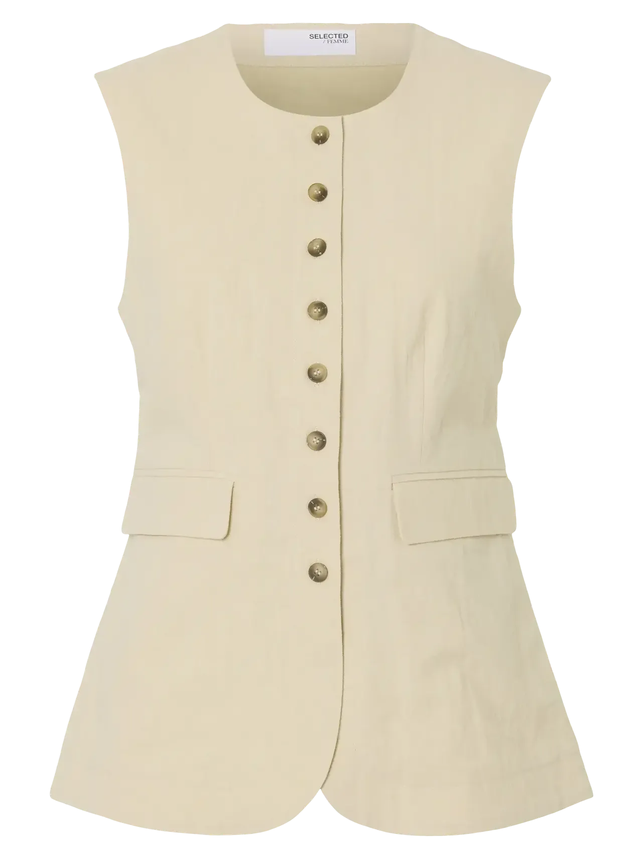 Selected Mouwloos gilet Iluna Sandshell Hot