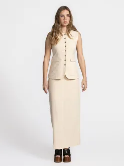 Selected Mouwloos gilet Iluna Sandshell Hot
