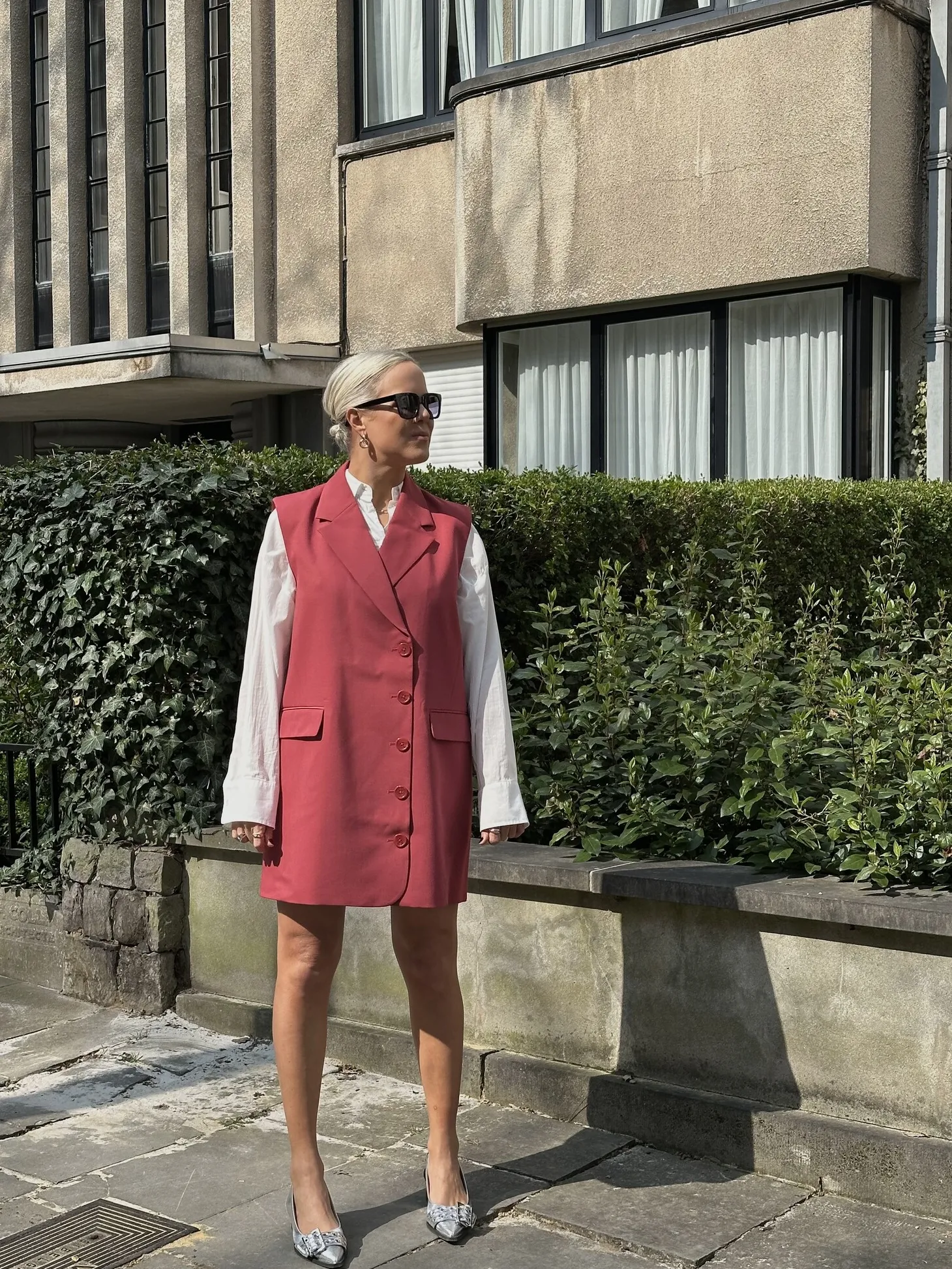 Les Soeurs Mouwloze blazerjurk Helena Framboise Fashion