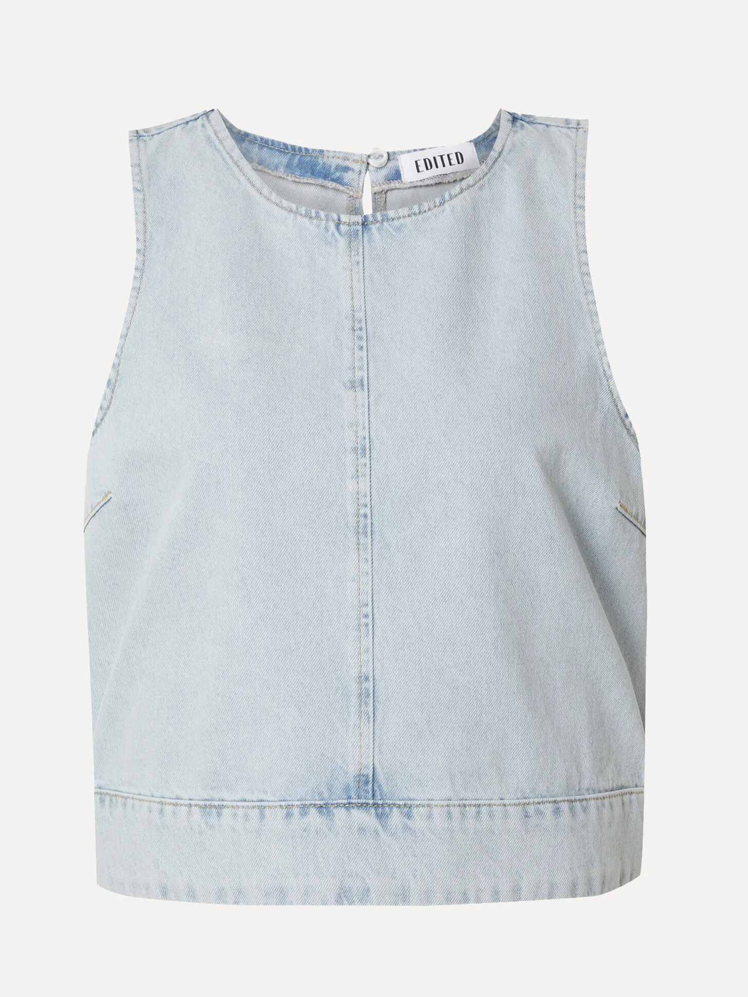 Edited Mouwloze denim top Raina Ultra+Light+Blue Discount