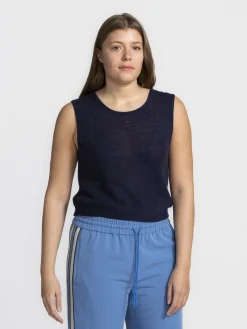 American Vintage Mouwloze sweater Dumy Navy Sale