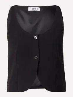 Edited Mouwloze top Simone Black Sale