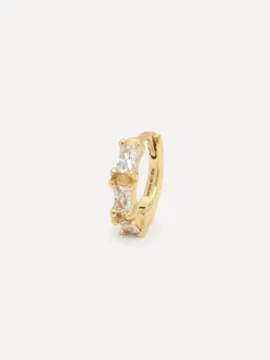 Les Soeurs Oorbel Jeanne Allover Baguette Gold+Clear Fashion