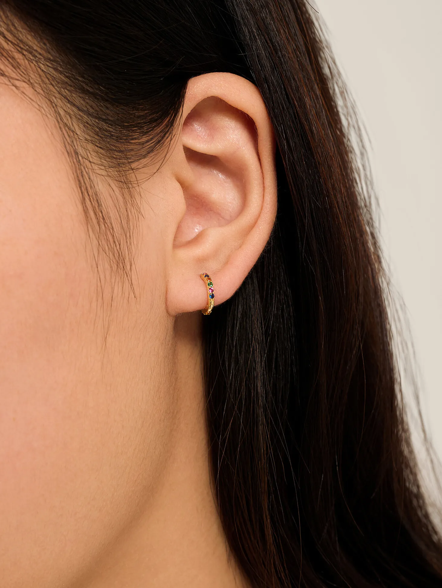Les Soeurs Oorbel Jeanne Strass Multicolor Gold+Multicolor Outlet