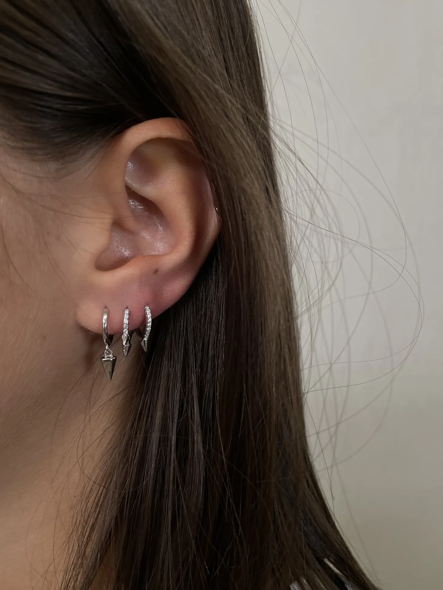 Les Soeurs Oorbel Jeanne Triple Stud Silver Clearance