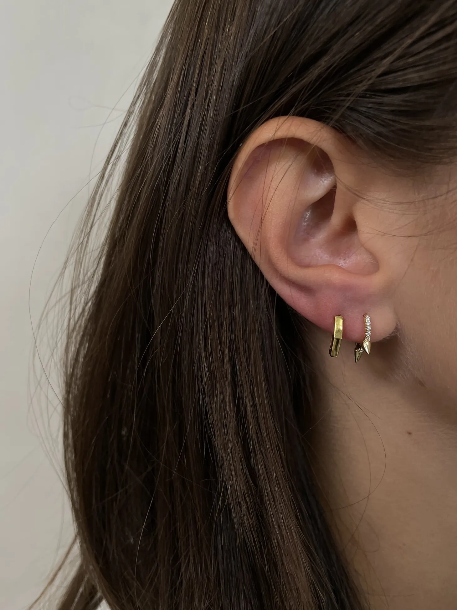 Les Soeurs Oorbel Jeanne Triple Stud Gold Outlet
