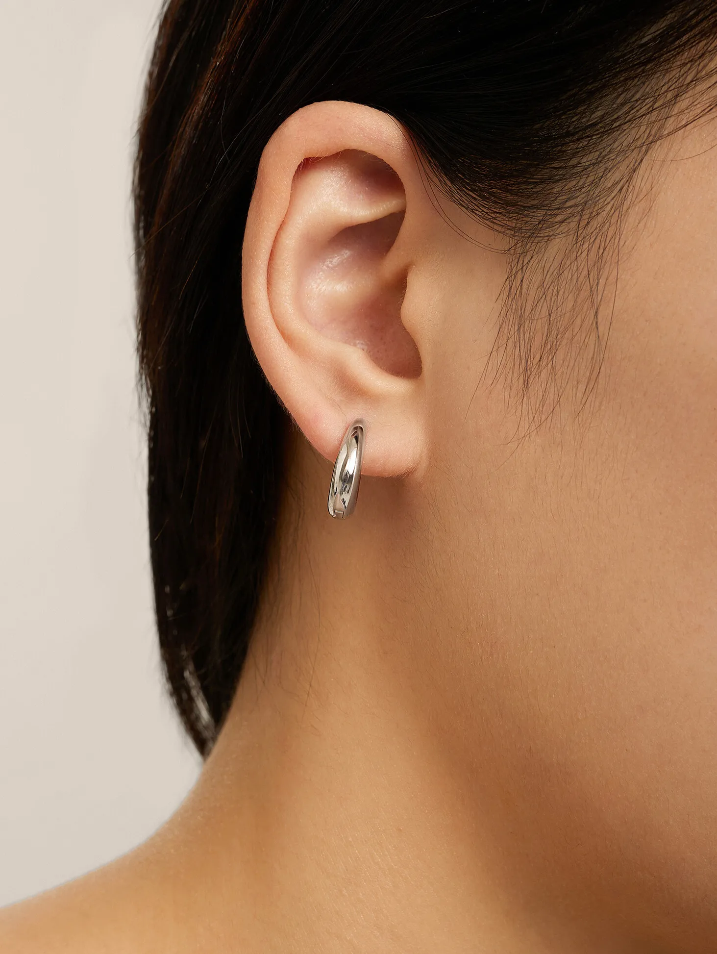 Les Soeurs Oorbel Joanne Oval Silver Discount