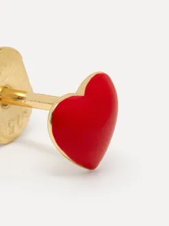 Les Soeurs Oorbel Jolie Red Heart Gold Clearance