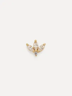 Les Soeurs Oorbel Jolie Triple Leaf Gold+Clear New