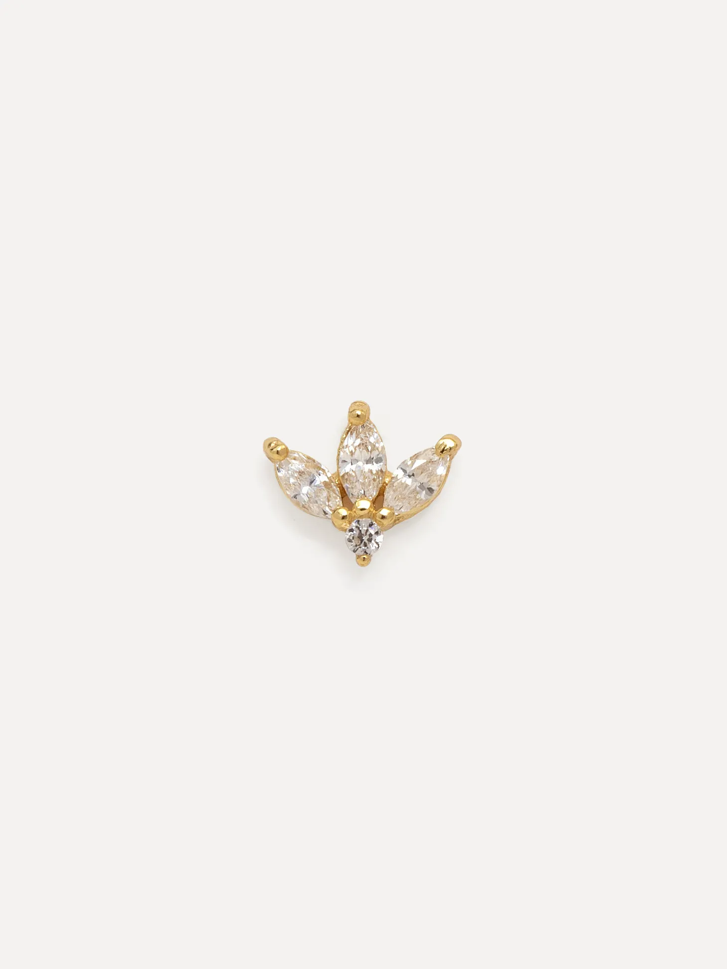 Les Soeurs Oorbel Jolie Triple Leaf Gold+Clear New