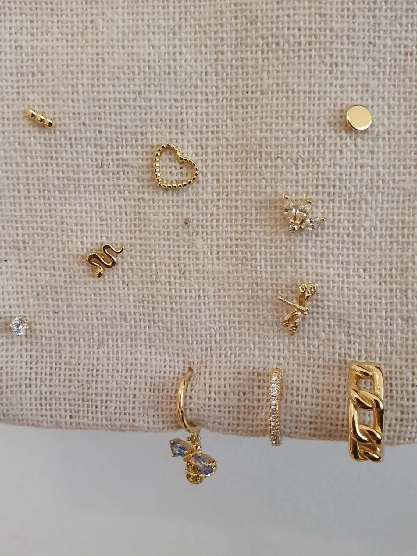 Les Soeurs Oorbel Jolie Triple Leaf Gold+Clear New