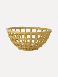 Bloomingville Opengewerkte aardewerk schaal Electra Yellow+Stoneware Discount
