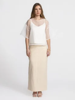 Les Soeurs Organza top Antonio White Fashion