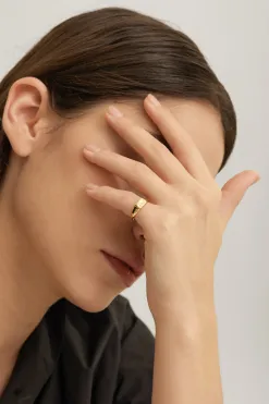 Les Soeurs Pinky Ring Ginette Rectangle Gold Best