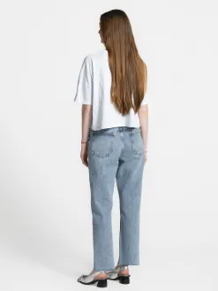 Les Soeurs Rechte jeans Cruz Mid+Blue+Denim New