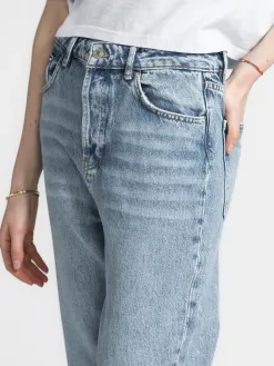 Les Soeurs Rechte jeans Cruz Mid+Blue+Denim New
