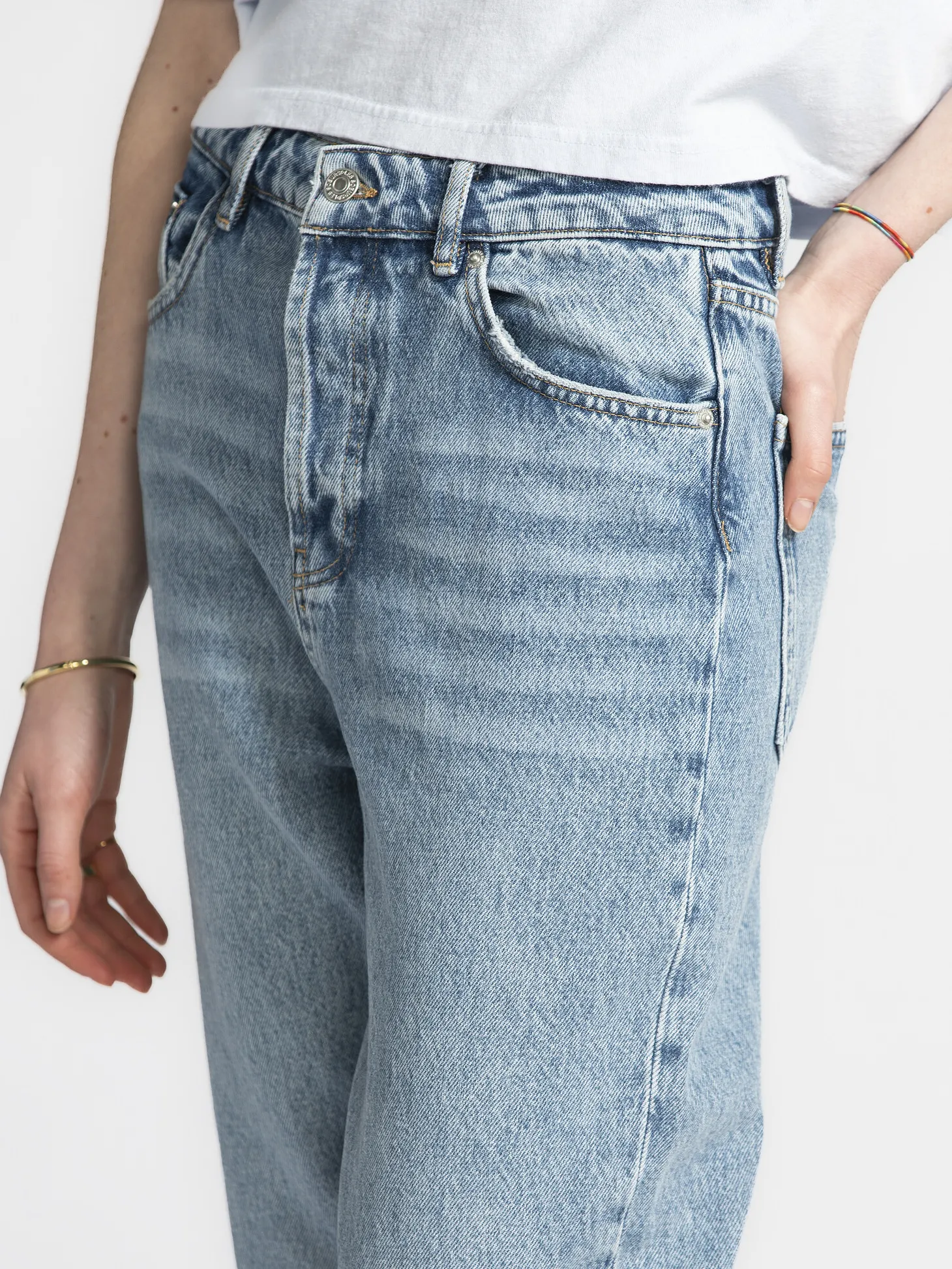 Les Soeurs Rechte jeans Cruz Mid+Blue+Denim New