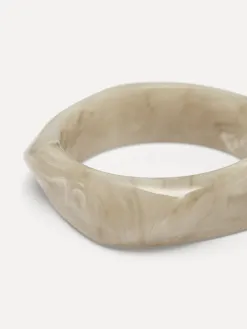 Les Soeurs Resin bangle armband rectangle Cream Fashion