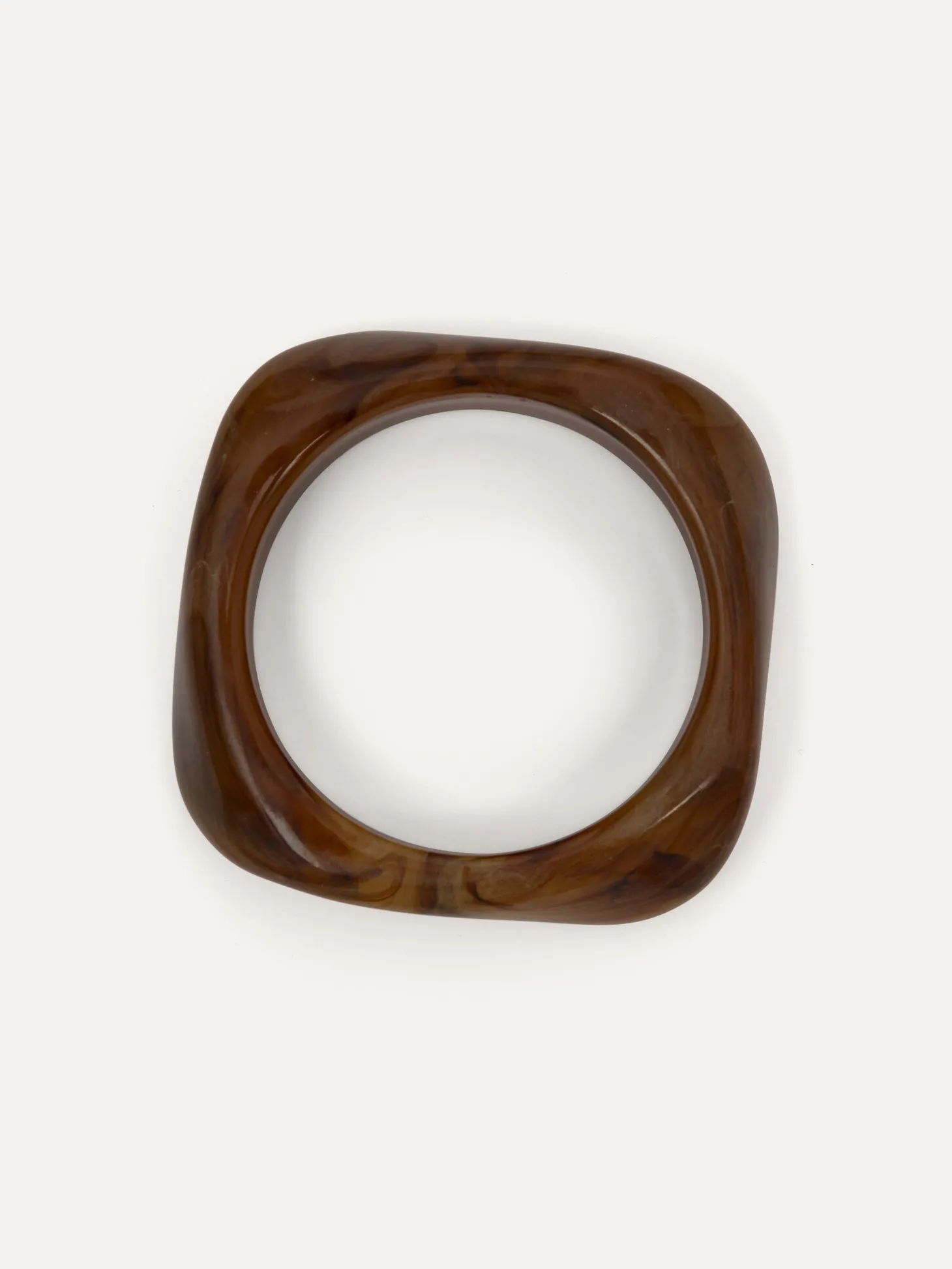 Les Soeurs Resin bangle armband rectangle Brown Clearance