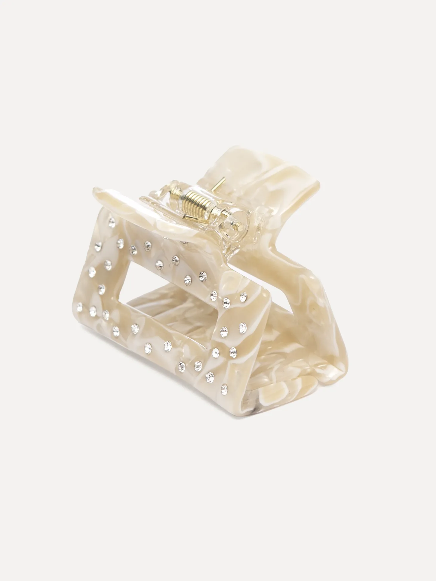 Les Soeurs Resin haarspeld rechthoekig strass White+Cream+Strass Online