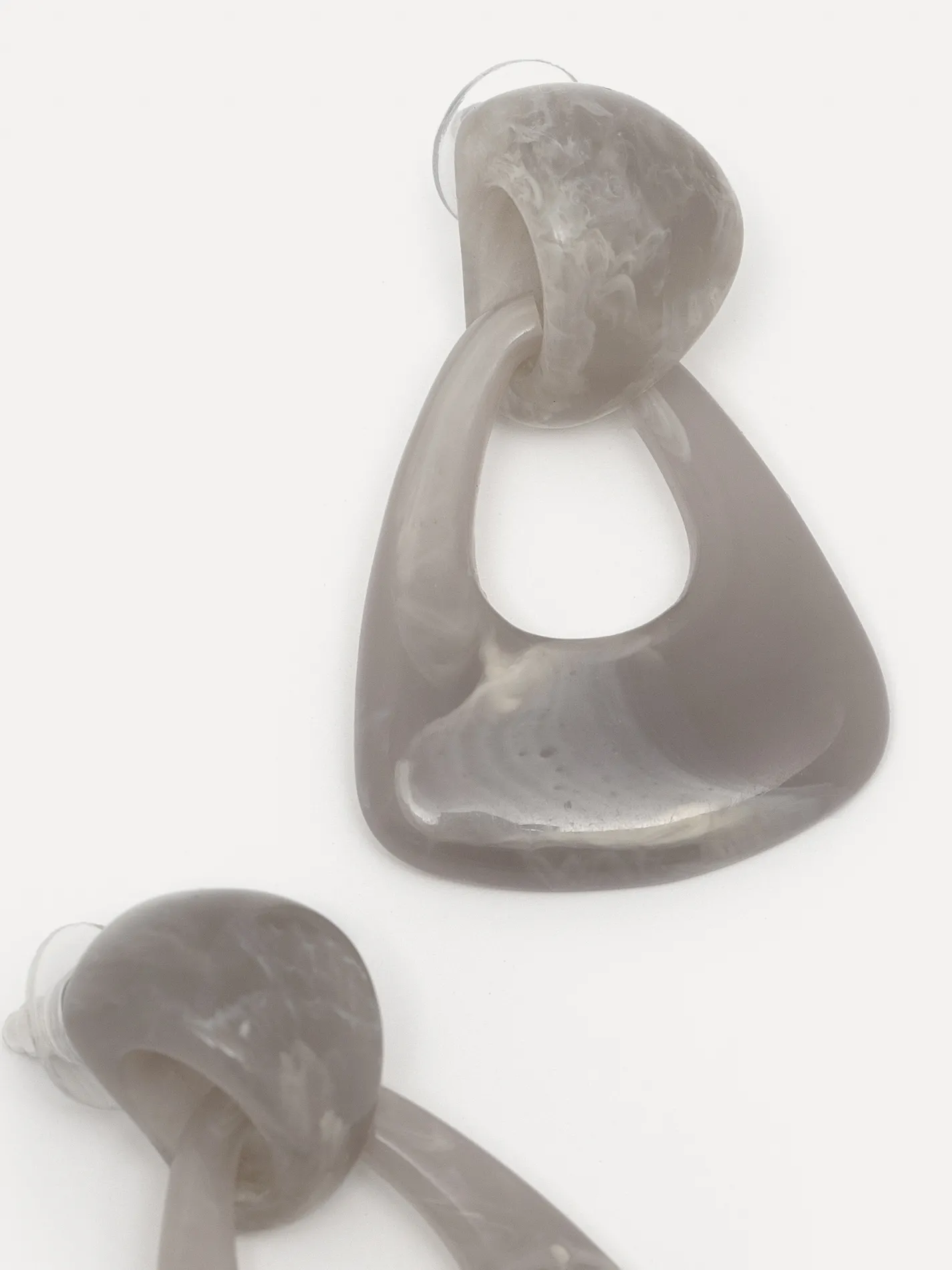 Les Soeurs Resin oorbellen set Merel Grey+Marble Clearance