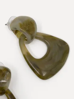 Les Soeurs Resin oorbellen set Merel Green+Marble Hot
