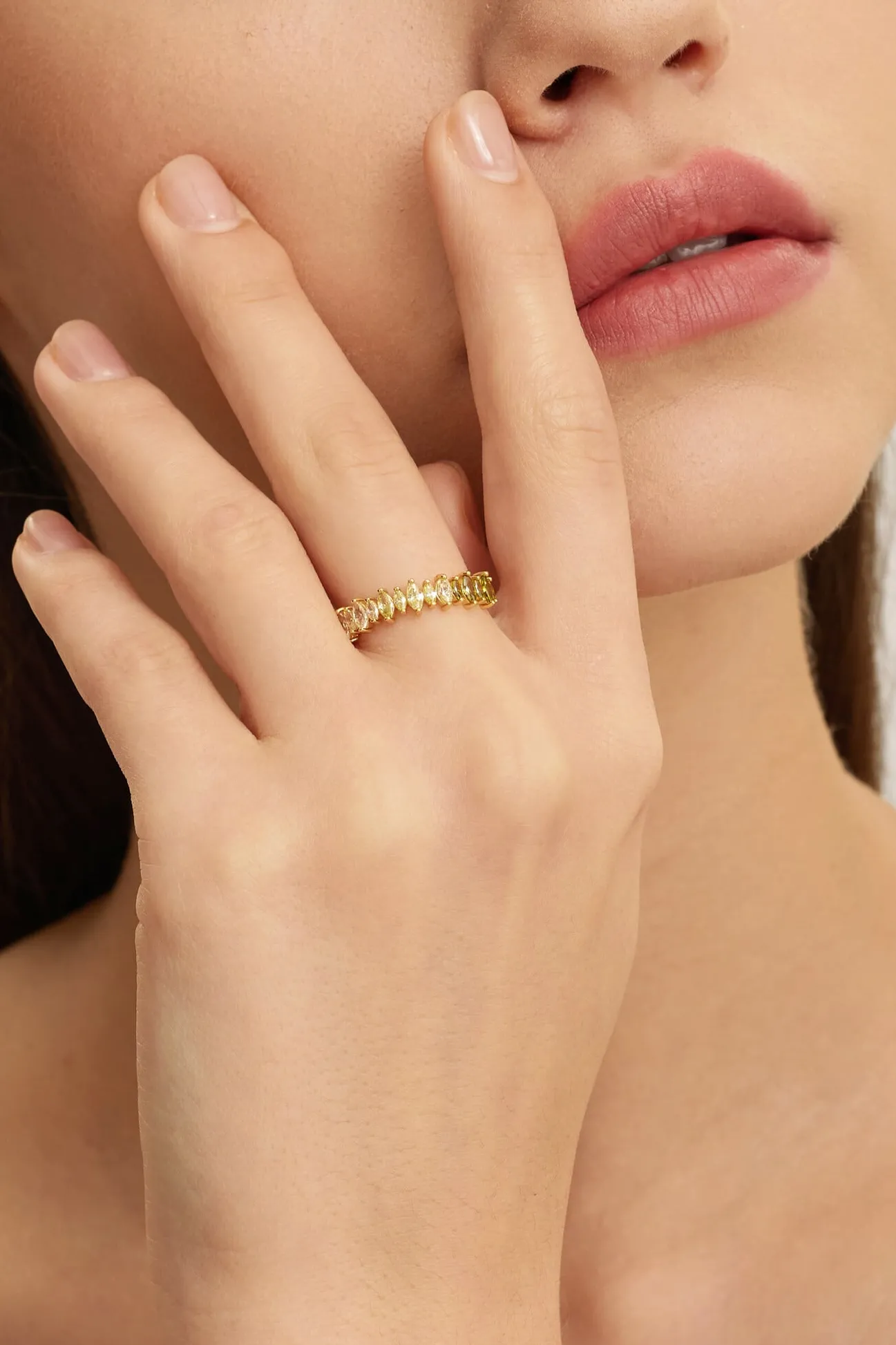 Les Soeurs Ring Chloe Marquise Gold Fashion