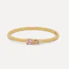 Les Soeurs Ring Chloe Vintage Triple Stone Pink+Gold Hot