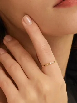 Les Soeurs Ring Chloe Vintage Triple Stone Pink+Gold Hot