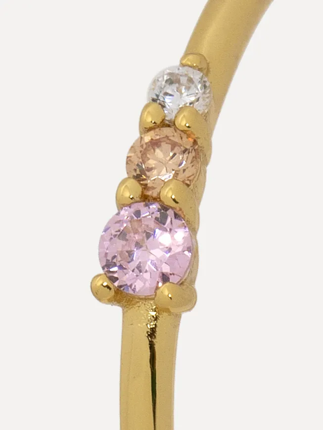 Les Soeurs Ring Chloe Vintage Triple Stone Pink+Gold Hot