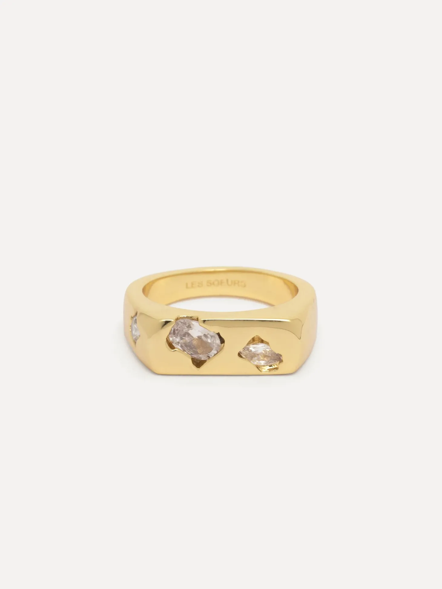 Les Soeurs Ring Claire Rectangle Zirkonia Gold Sale