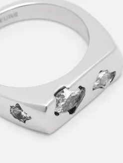 Les Soeurs Ring Claire Rectangle Zirkonia Silver Clearance