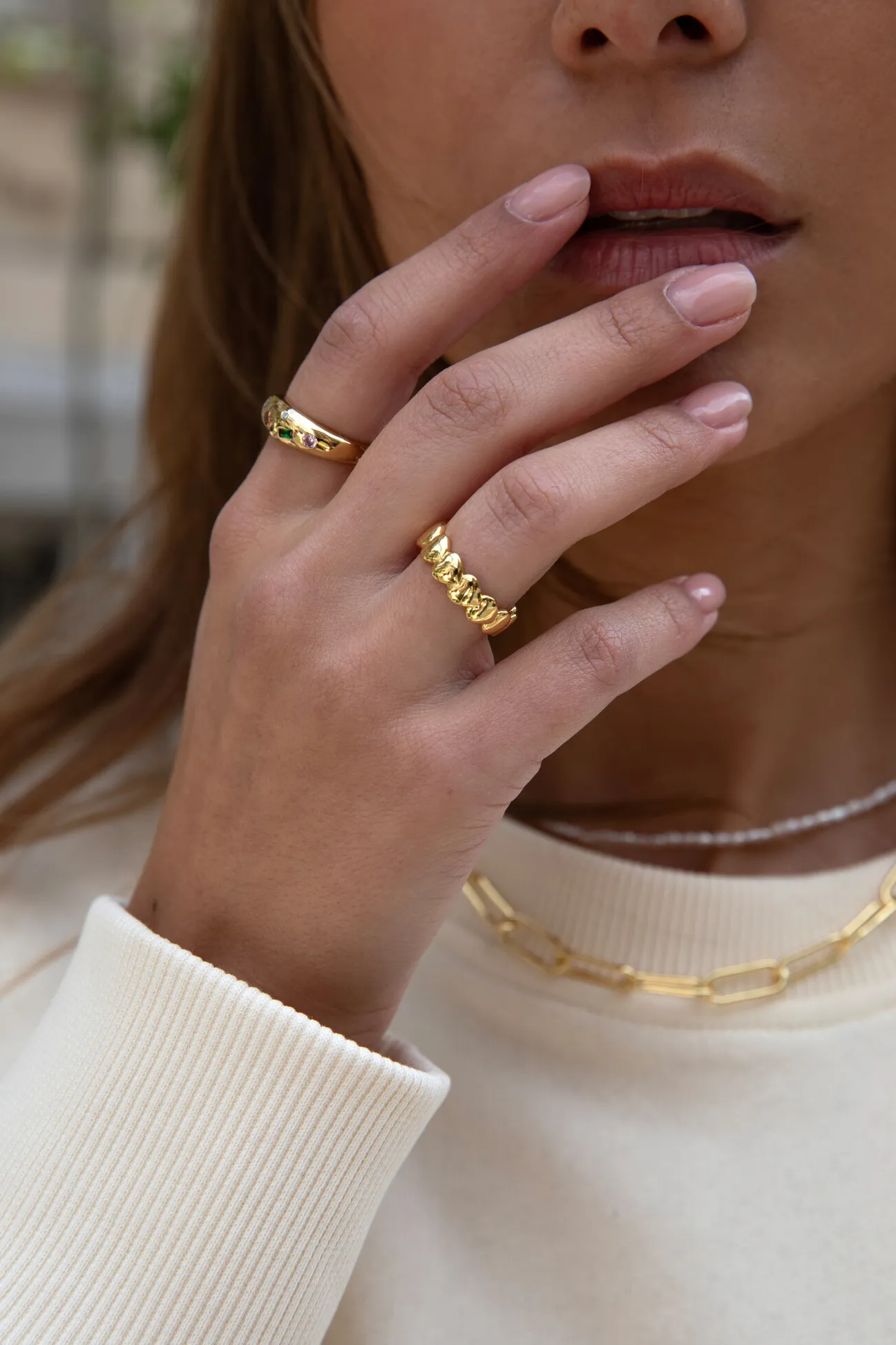 Les Soeurs Ring Gabi Heart Gold Sale