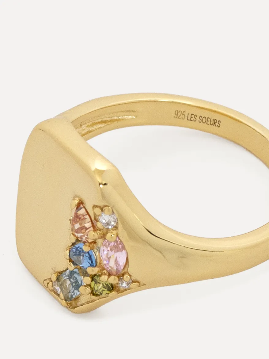 Les Soeurs Ring Gilda Pastel Zirkonia Gold New