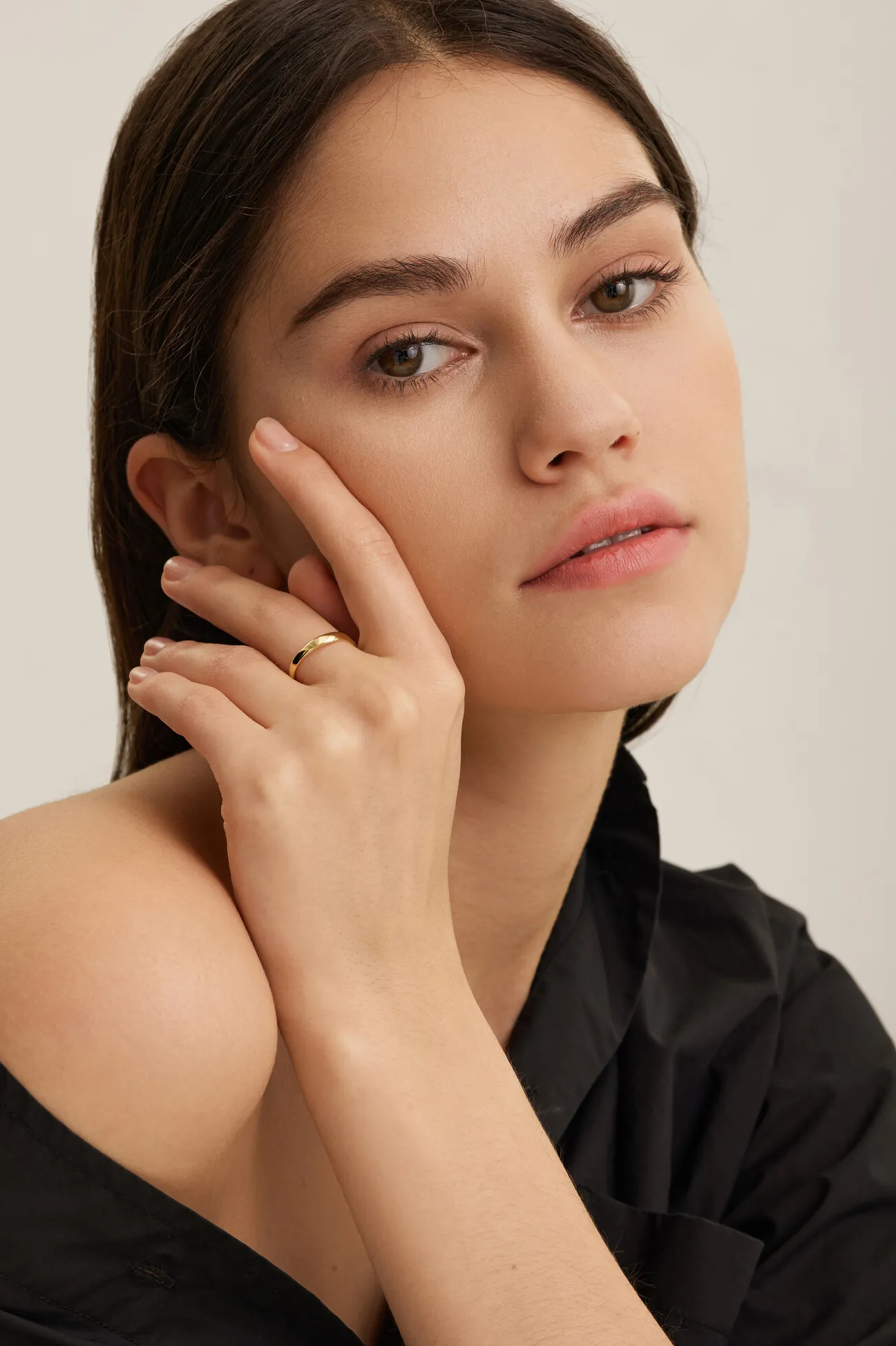Les Soeurs Ring Ginette Flowy Band Gold New